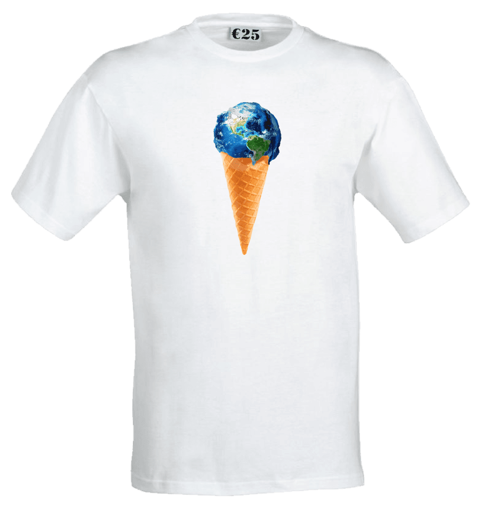 Melting Earth T-shirt in wit